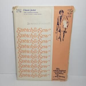 Vintage STRETCH & SEW Pattern 1770 Men's CLASSIC JACKET Size 36-50 uncut